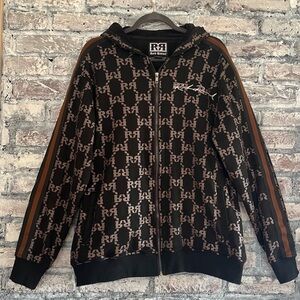 Rock Revival Black Prominent Geometric Logo Full Zip Hoodie like new condition